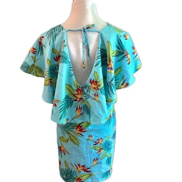 NWOT C. Wonder Blue Palm Frond Sundress Sz M - Picture 3 of 8